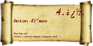 Anton Ámos névjegykártya
